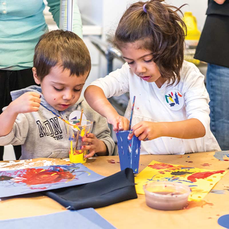 private parties two children painting