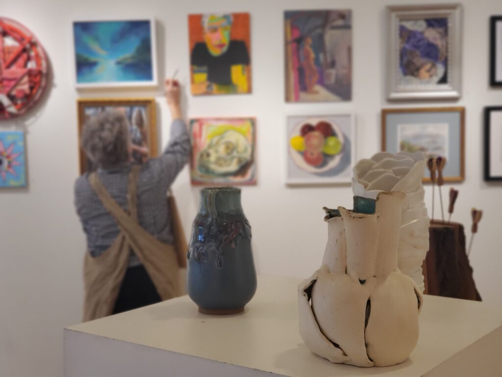 Vases on display