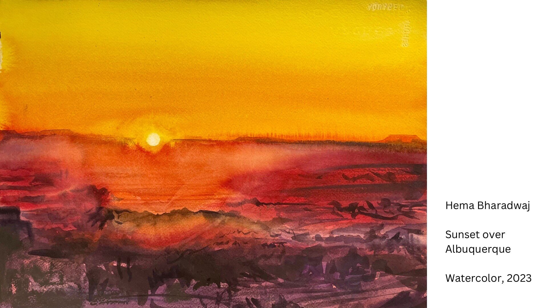Free Virtual Watercolor Drop-In with Hema Bharadwaj: Sunset Landscape