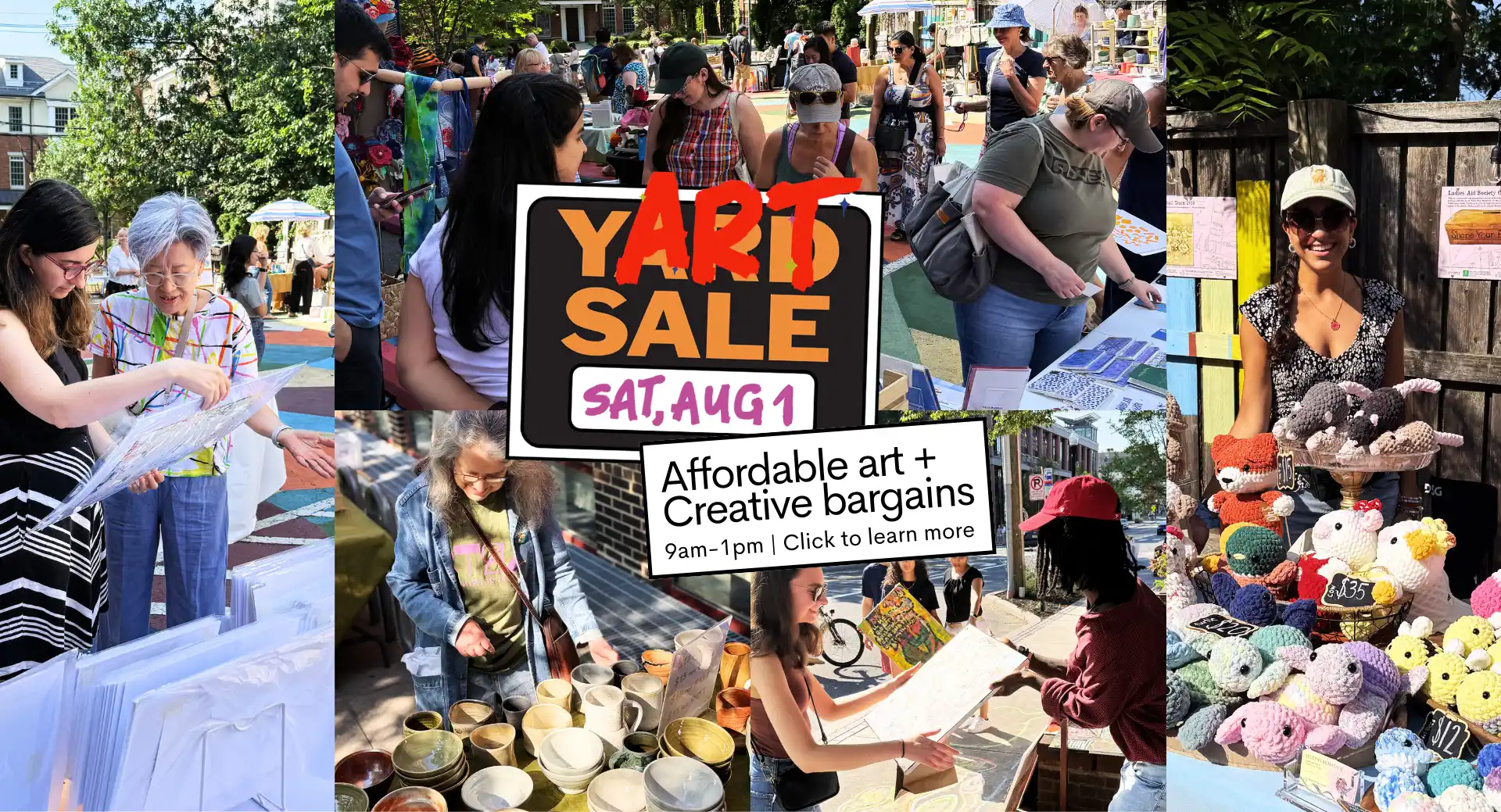 Shop our yART sale for creative bargains and unique finds, all handcrafted by local artisans on saturday, august 1. click to learn more.