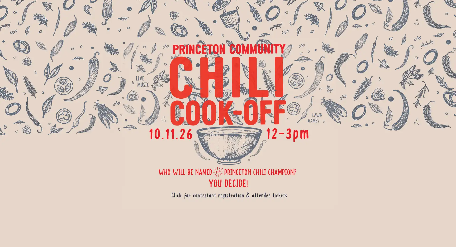 The Princeton Community Chili Cook-Off Returns this October! Click for more information.